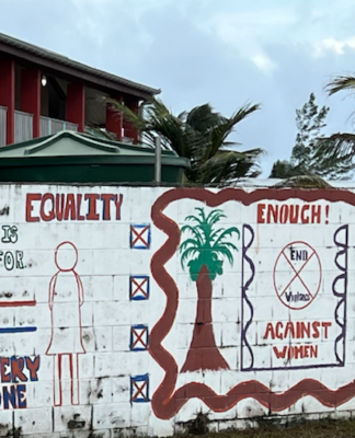 Part of the "inclusiveness" wall at Marshall Islands High School