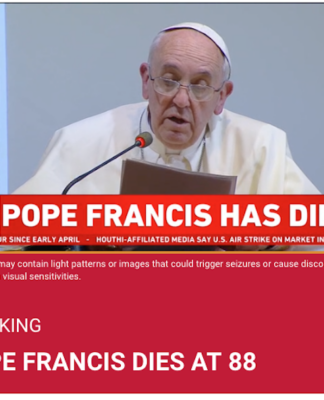 How global news channel Al Jazeera reported the death of Pope Francis at 88