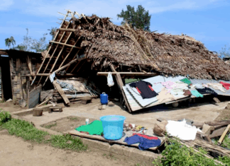 Damage to South Pentecost villages in the aftermath of last year's Cyclone Lola