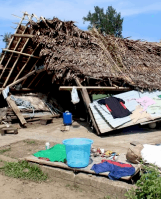 Damage to South Pentecost villages in the aftermath of last year's Cyclone Lola