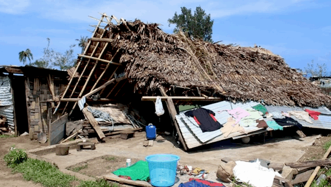 Damage to South Pentecost villages in the aftermath of last year's Cyclone Lola