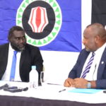 Bougainville President Ishmael Toroama (left) and PNG Prime Minister James Marape pictured in September 2024