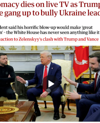 President Trump and Vice-President Vance’s disgraceful bullying of Zelenskyy in the White House as he struggled in his third language to explain the plight of his nation was as remarkable as it was appalling
