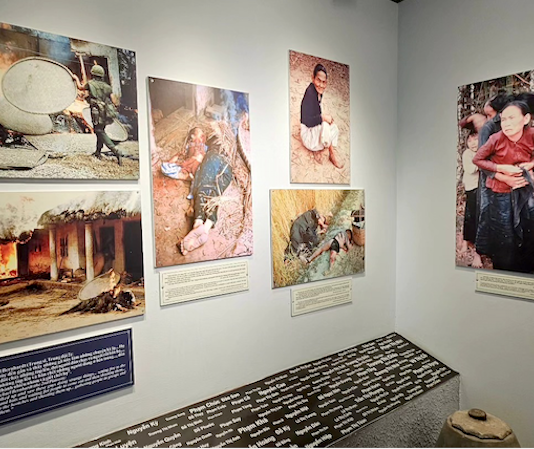 A My Lai massacre display in the Vietnam War Remnants Museum