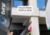A deputation from Palestine supporters take a letter to TVNZ management on World Press Freedom Day