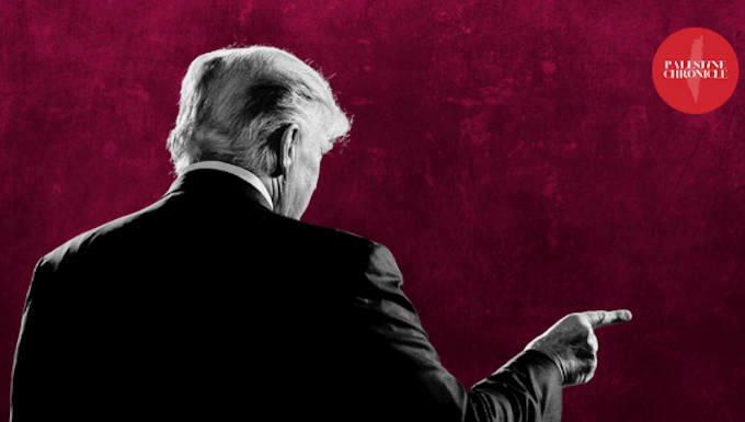 President Donald Trump's back turned
