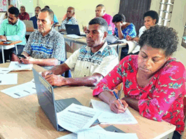 Fiji teachers from the Western Division at a training session at Ra High School