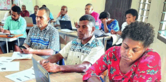 Fiji teachers from the Western Division at a training session at Ra High School