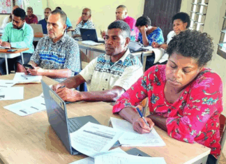 Fiji teachers from the Western Division at a training session at Ra High School