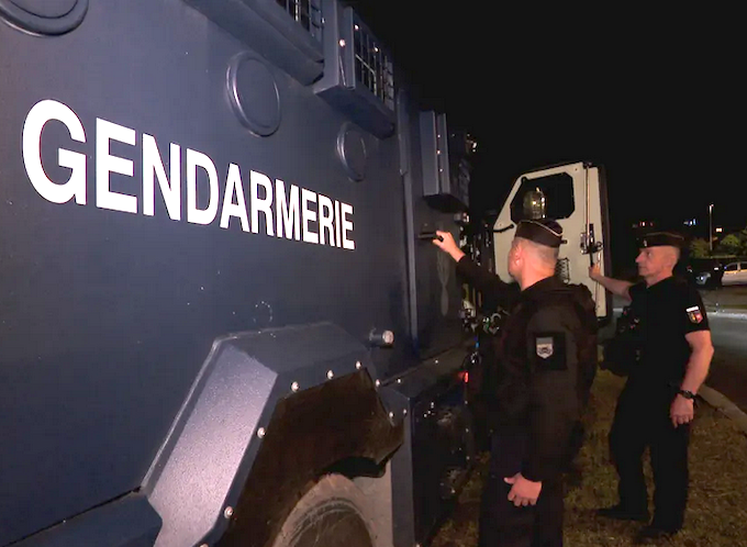 Gendarmerie NC1ere 680wide Sixteen Centaur armoured vehicles have been deployed by French security forces in advance of the anniversary of last year's rioting on May 13