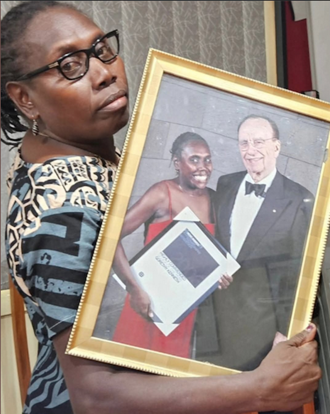 Senior Post-Courier journalist Gorethy Kenneth with her "big, big, big very big boss"