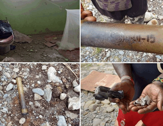 Images have been circulating on social media of Indonesian rockets that have been reportedly fired on villages