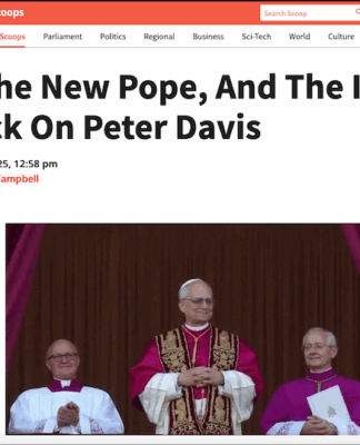 Gordon Campbell's Scoop column on the Pope and the Israeli Institute