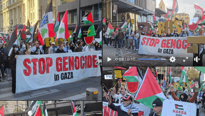 A protest by more than 2000 people in Auckland on Saturday condemned the silence of the New Zealand government