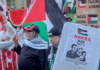The global Nakba Day protest with marchers today in Queen Street in New Zealand's largest city Auckland