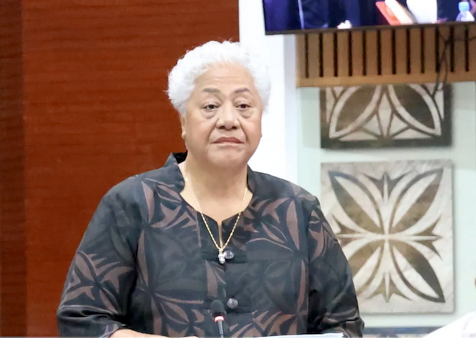 PM Fiame Naomi Mata'afa RNZ 680wide PM Fiame Naomi Mata'afa in Parliament yesterday