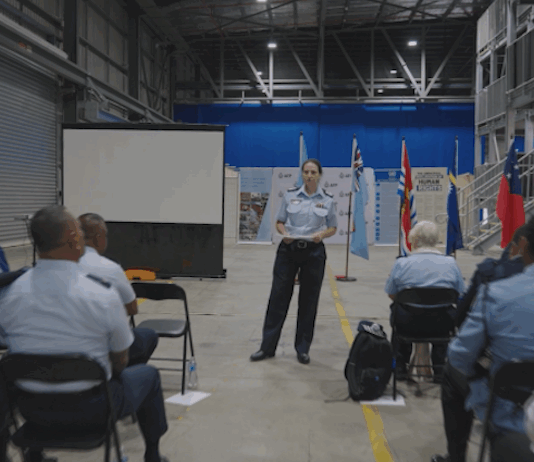 A training session for the UN Pacific peacekeepers cohort