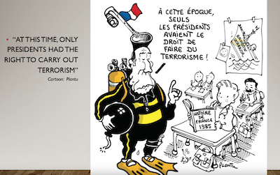 Plantu's cartoon on the Rainbow Warrior bombers