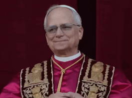 Newly elected Pope Leo XIV appears at the balcony of St Peter’s Basilica at the Vatican