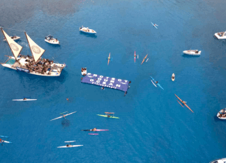Hundreds of people peacefully rallied at sea to protect the ocean from seabed activities in August 2024