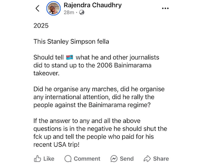 Rajendra Chaudhry's criticism