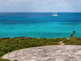 Once a tropical paradise thick with coconut palms, Runit Island is capped by a massive concrete structure