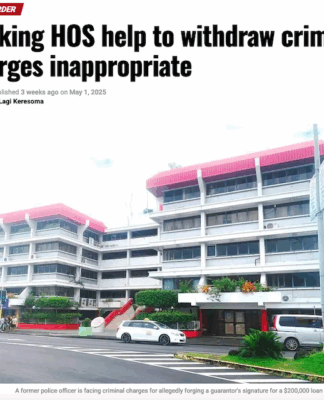 The 1 May 2025 report by Talamua Online that led to the criminal libel case