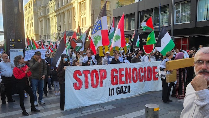 "Stop Genocide in Gaza"