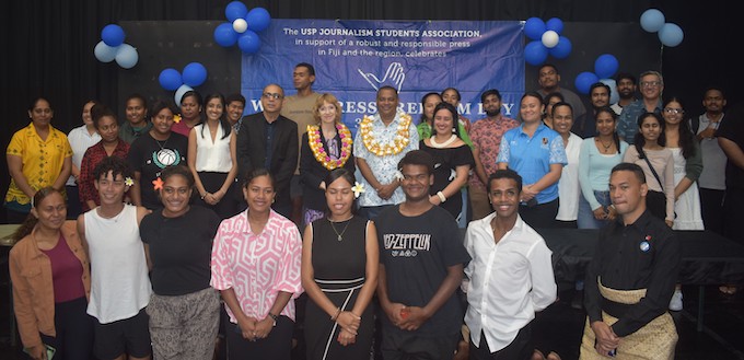 USP Journalism students, staff and guests at the 2025 World Press Freedom Day celebrations at Laucala campus