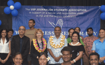 University of the South Pacific student journalists and guests