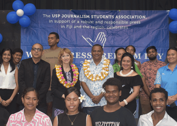 University of the South Pacific student journalists and guests