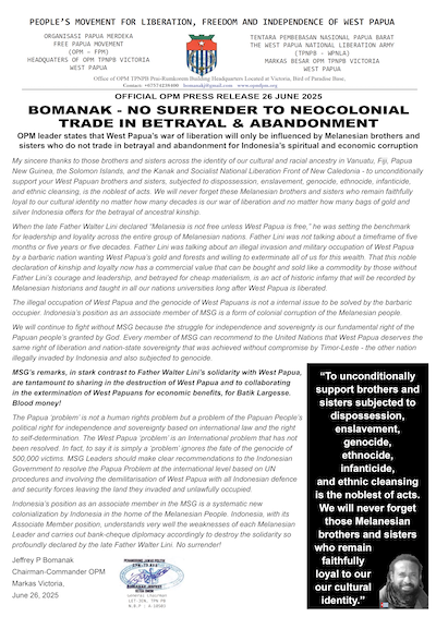 The OPM letter warning the MSG