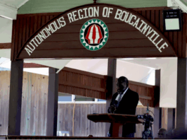 Bougainville President Ishamel Toroama speaking at the launch of the Bougainville Digital Democracy Project earlier this year