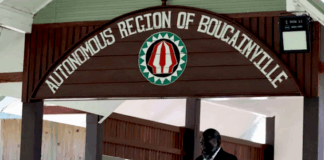 Bougainville President Ishamel Toroama speaking at the launch of the Bougainville Digital Democracy Project earlier this year
