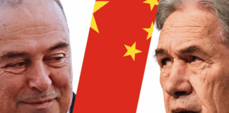 Cook Islands Prime Minister Mark Brown (left) and NZ Foreign Minister Winston Peters