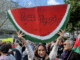 Twyford condemns weak action by NZ over Israel’s ‘ruthless’ apartheid Protesters with a "Free Palestine" watermelon placard at the ceasefire rally in the West Auckland suburb of Henderson