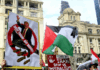A pro-Iranian protest in Auckland, Aotearoa New Zealand, yesterday
