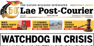 How the Lae edition of the PNG Post-Courier reported the crisis