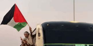 Protesters from the Maghreb taking part in the Land March to Gaza in an attempt to break Israel's siege of the Gaza Strip