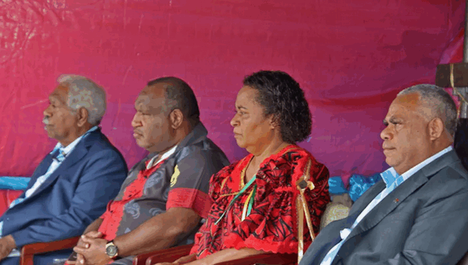 PNG Prime Minister James Marape (second from left) and other Melanesian leaders at the MSG summit