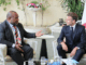 PNG Prime Minister James Marape (left) and French President Emmanuel Macron