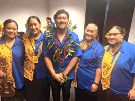 Mele Ikiua with four of her five children: Eunique Ikiua (from left), Kaira-Jo Talagi-Ikiua, Topui Jnr Talagi-Ikiua, Mele, and Hannah Edwards-Ikiua
