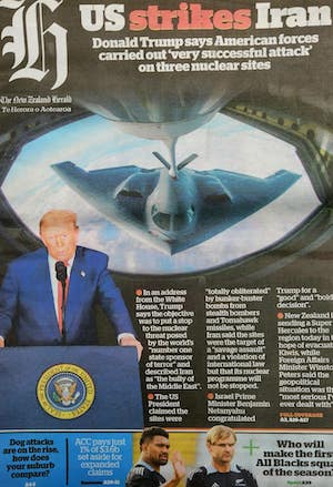 How the New Zealand Herald, the country's largest newspaper, reported the US strike on Iran