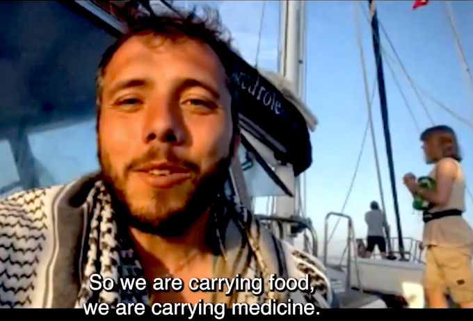 Thiago Ávilain IV with Abby 680wide Gaza Freedom Flotilla peace activist Thiago Ávila in an interview with journalist Abby Martin before being kidnapped by Israeli forces