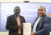The Autonomous Bougainville Government President Ishmael Toroama (left) and PNG Prime Minister James Marape