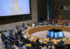 The UN Security Council in emergency session yesterday discussing the US strikes on Iran's nuclear facilities