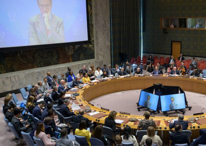 UN Sec Co UN 680wide The UN Security Council in emergency session yesterday discussing the US strikes on Iran's nuclear facilities