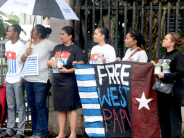 Fiji protesters in support of a "Free West Papua"