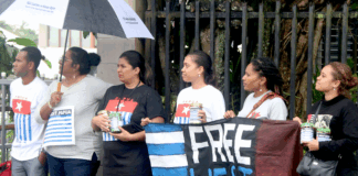 Fiji protesters in support of a "Free West Papua"
