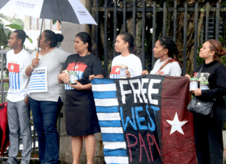 Fiji protesters in support of a "Free West Papua"